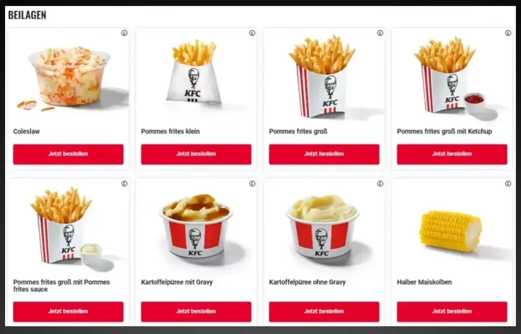 KFC Preise