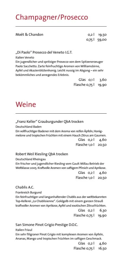 Gosch Speisekarte