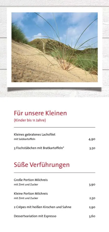 Gosch Speisekarte
